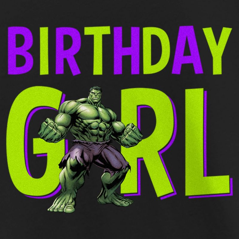 Girl's Marvel Birthday Girl Hulk T-Shirt, 2 of 5