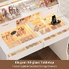 GAOMON Vanity Desk with Lights and Mirror, 3 Adjustable Power Outlet & Lighting Modes, Makeup Vanity with 4 Drawers, Small Vanity - 3 of 4