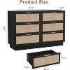 5-Drawer Natural Rattan Dresser - Minimalist Organic Design, Anti-Tip Safety Device, Eco-Friendly Woven Storage Cabinet - 3 of 4