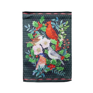 Winter Bird Friends Lustre Double Sided Indoor Outdoor Decor 18" x 12.5" - 1 of 2