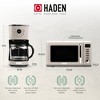 Haden Dorset 12 Cup Programmable Vintage Retro Home Coffee Maker Machine with Vintage Retro 0.7 Cu Ft 700W Countertop Microwave Oven, Putty - 4 of 4