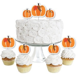 Big Dot of Happiness Fall Pumpkin - Dessert Cupcake Toppers - Halloween or Thanksgiving Party Clear Treat Picks - Set of 24 - 1 of 4