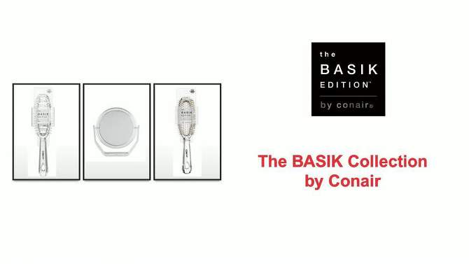 The Basik Edition by Conair Flip and View Stand Mirror - 1x/5x Magnification, Clear, 2 of 7, play video