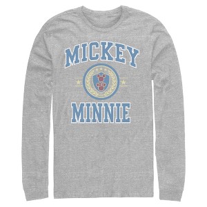 Mens Mickey & Friends Duo College Badge Long Sleeve Shirt - 1 of 4