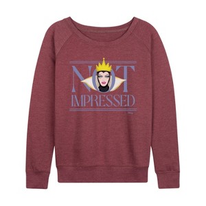 Women's - Disney Villains - Not Impressed Lightweight French Terry Wide Neck Long Sleeve Shirt - 1 of 4