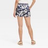 Women's High-Rise Satin Pull-On Shorts - A New Day™ Navy Blue Floral - 2 of 3
