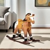 Mshliw Plush Ride-On Rocking Horse Chair Toy for Kids, Soft Saddle with Realistic Sounds, Metal Frame Rocker for Toddlers Ages 3+, Halloween gift - 2 of 4