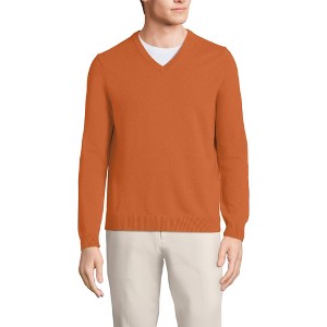 Lands' End Men's Fine Gauge Cashmere V-neck Sweater - 1 of 4