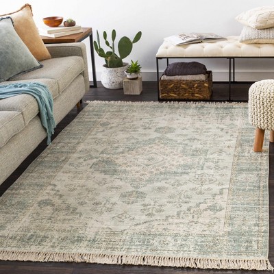 Handmade Sage and Olive Cotton Runner Rug 2'6" x 8'
