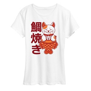 Women's - Instant Message - Taiyaki Cat Short Sleeve Graphic T-Shirt - 1 of 4