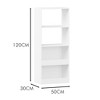 Fontoi Decorative Bookshelf, Modern 4-Tier Bookcase, Toy Storage Organizer for Toddlers' Playroom Nursery, White, 11.8"*47.2"*19.7" - 2 of 4