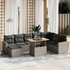 vidaXL Garden Sofa Set Grey PE Rattan Large Adjustable Armrests - 2 of 4