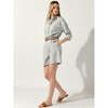 Allegra K Women's Outfit Belt Long Sleeve Shirt and High Waist Shorts Set 2 Pcs - 4 of 4