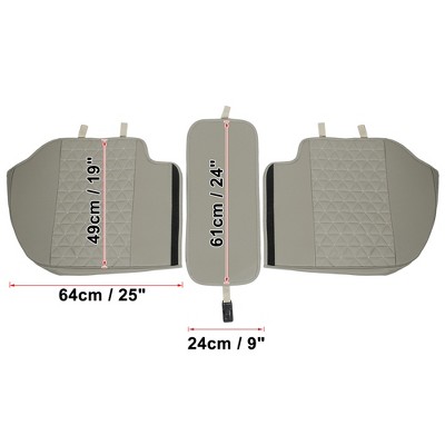 X-Autohaux Universal Comfortable PU Leather Automotive Seat Pads Gray 1 Set