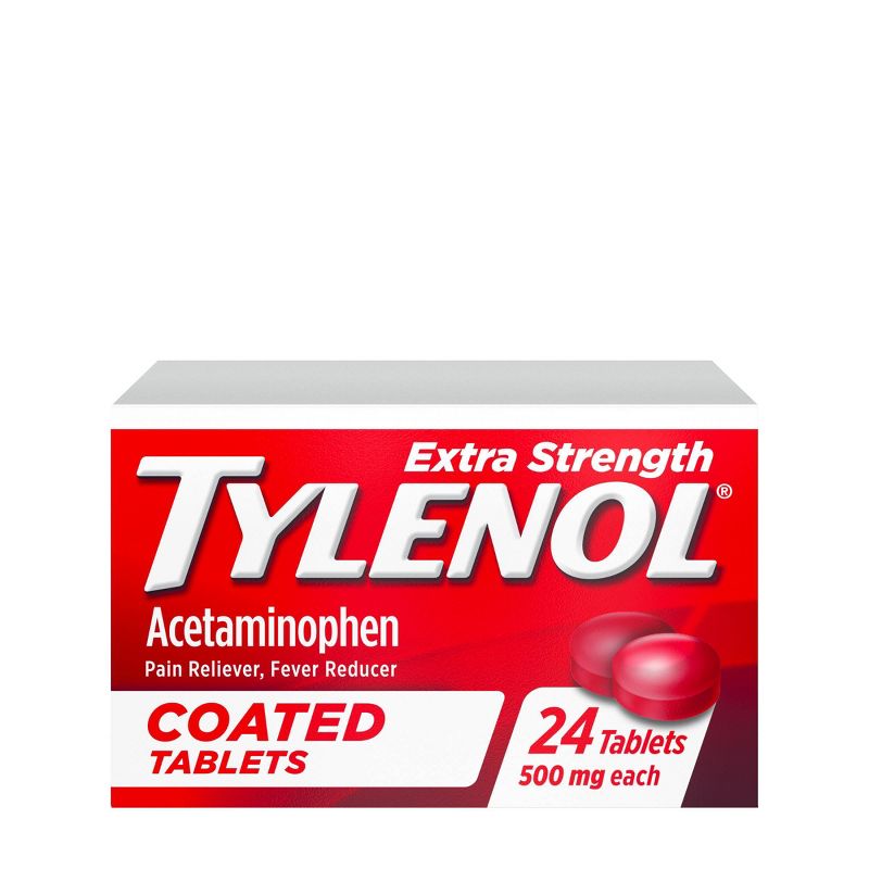 Tylenol Extra Strength Coated Tablets - Acetaminophen - 24ct, 1 of 9