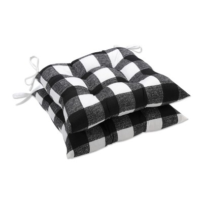 2pk Anderson Wrought Iron Outdoor Seat Cushions Black - Pillow Perfect: Weather-Resistant, Fade-Resistant Patio Pillows