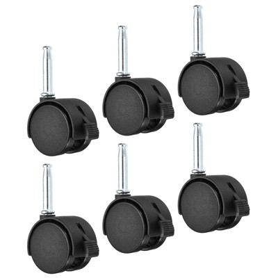 Unique Bargains Nylon Furniture Replacement 360 Degree Swivel Stem Casters with Brake