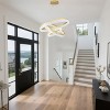 BAOURE Modern LED Chandelier 2 Ring 23.6in Grey Pendant Lighting  for Kitchen Island Dimmable LED Pendant Ceiling Light with Remote for Dining Room - 3 of 4