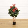 HomeStock  3 ft. Artificial Hibiscus Tree in Pot for Indoor/Outdoor - 4 of 4