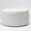 KINWELL Round Upholstered Pouf Ottoman Footrest - 3 of 4