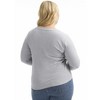 June + Vie by Roaman's Women's Plus Size Ribbed Crewneck Top - 3 of 4