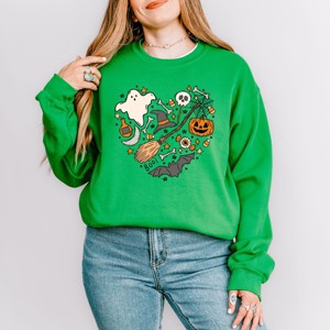 Simply Sage Market Halloween Heart Sweatshirt - M - Grass - 1 of 4