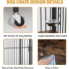 Dog Crate Furniture with Adjustable Height Feeder&360¡ã Wheels for Easy Mobility,Heavy Duty Dog Kennel Indoor for Large Dogs,Dog Crate End Table - 3 of 4