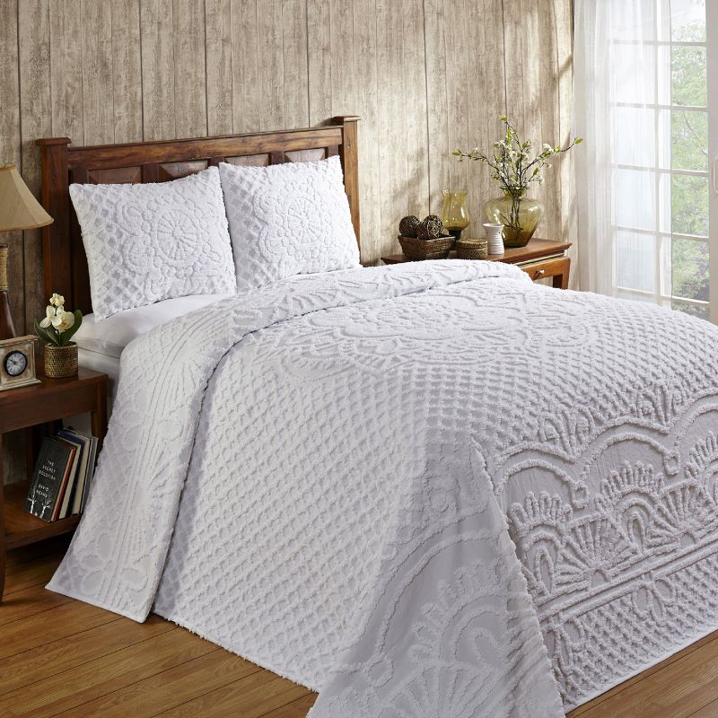 Trevor Collection 100% Cotton Tufted Unique Luxurious Bedspread & Sham Set - Better Trends, 1 of 9