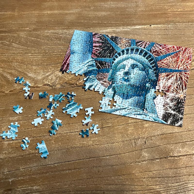 TDC Games World's Smallest Jigsaw Puzzle - Lady Liberty - Measures 4 x 6 inches when assembled - Includes Tweezers, 4 of 10