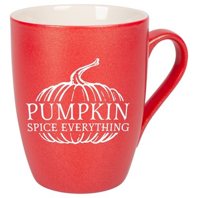 Elanze Designs Pumpkin Spice Everything Crimson Red 10 ounce New Bone China Coffee Cup Mug