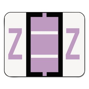 Smead A-Z Color-Coded Bar-Style End Tab Labels Letter Z Lavender 500/Roll 67096 - 1 of 4