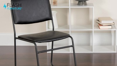 Versatile Armless Stacking Swivel Chair in Gray with Metal Frame