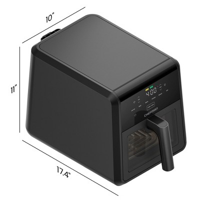 Chefman TurboFry 6-in-1 Air Fryer, Powerful DC Motor Heats to 450°F, 7-Quart Nonstick Basket - Black