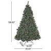 GDFStudio Samuel 9 Foot Cashmere Pine and Mixed Needles Pre Lit Hinged Artificial Christmas Tree, Clear Lights - 3 of 4