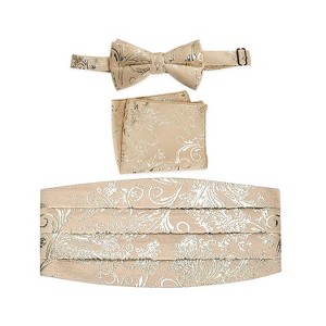 Gioberti Boy's Adjustable Satin and Paisley Cummerbund Set - 1 of 3