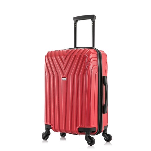 Inusa Vasty Lightweight Hardside Carry On Spinner Suitcase Red