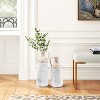 LuxenHome Set of 2 Distressed Off White and Rustic Brown Metal Pitcher Vase Off-White - 2 of 4