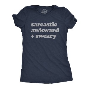 Womens Sarcastic Awkward Sweary T Shirt Funny Personality Introvert Graphic Tee - Crazy Dog Women's T Shirt - 1 of 4