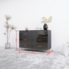 6 Drawers Dresser, Vanity Table With Golden Handle And Steel Legs Makeup Vanity, High Glossy Surface Drawer Cabinet - 4 of 4