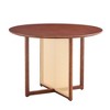Syemin End Tables, Solid Wood Dining Table with Imitation Rattan for Dining Room Living Room Office, Brown, 42"*42"*29.5" - 2 of 4