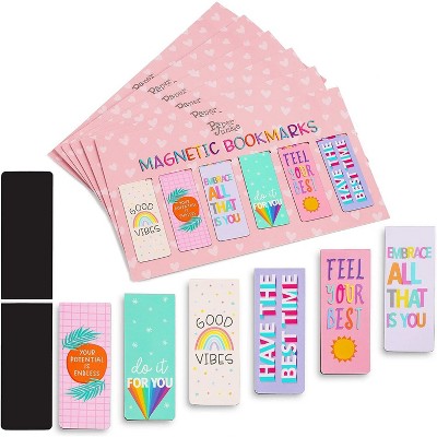 36-Pack Magnetic Bookmarks with Inspirational & Positive Quotes, Perfect for School Teacher Students