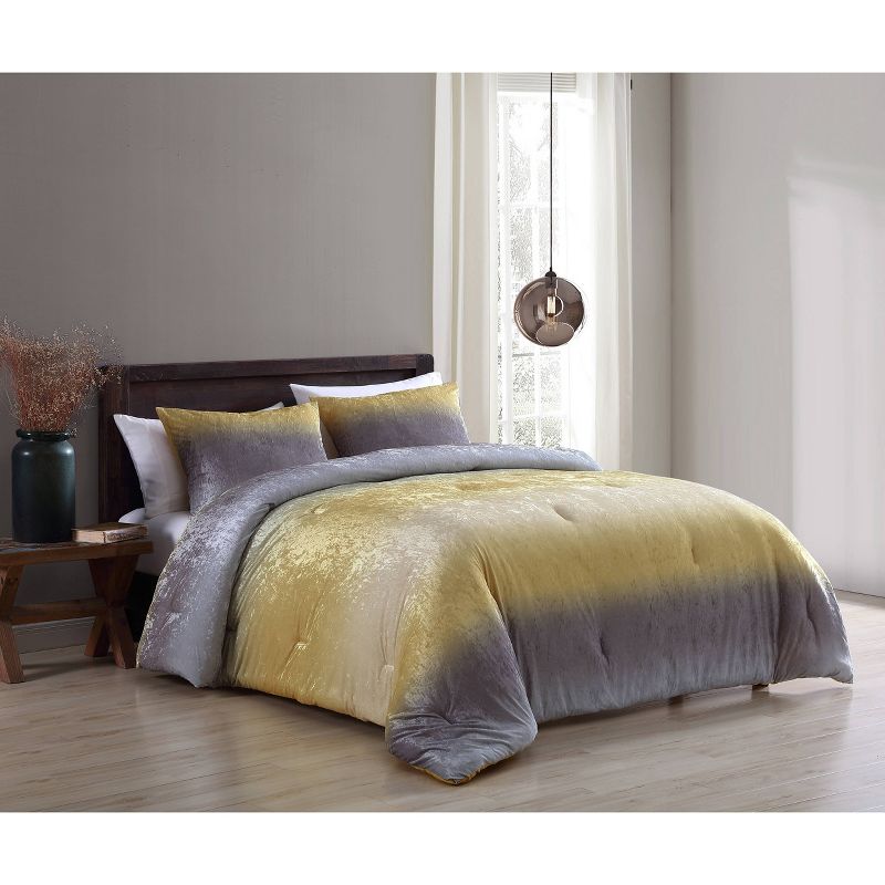 Bradshaw Ombre Velvet Comforter Set - Geneva Home Fashion, 1 of 8