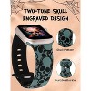 HTUTWOO Halloween Engraved Band Compatible with Apple Watch Band 42/44/45/49mm Silicone Strap for iWatch Series 10/9/8/7/6/5/4/3/2/1/SE - 3 of 4