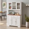 Kitchen Pantry Storage Cabinet, Modern Buffet Cabinet with Hutch - 2 of 4
