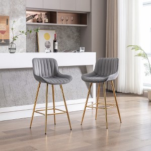 SKRAN 26 Inch Velvet Upholstered Counter Height Barstool, With Back  And Metal Frame, Modern Design for Kitchen, Home Bar, Dining Room - 1 of 4
