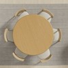 PexFix 52" Wood Round Dining Table Kitchen Table for 4-6 with Arc-Shaped Edge Top & Textured Pedestal for Living/Dining Room Coffee Office Natural - 4 of 4