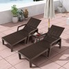 Costway 2 PCS Patio PP Chaise Lounge Chair Reclining Outdoor Adjustable Garden Coffee/Natural - 4 of 4