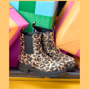 The Children's Place Girls Leopard Heart Chelsea Boots - 1 of 4