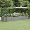 vidaXL Garden Raised Bed, Sturdy Powder-Coated Steel Planter Box, Spacious Design, Ideal for DIY Gardening, Gray - 2 of 4