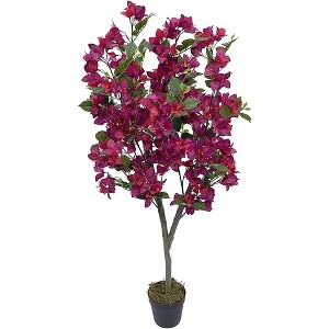 Artificial Bougainvillea Tree, Realistic 120cm Indoor Plant, Bendable Stems, Rose Red Tree - 1 of 4
